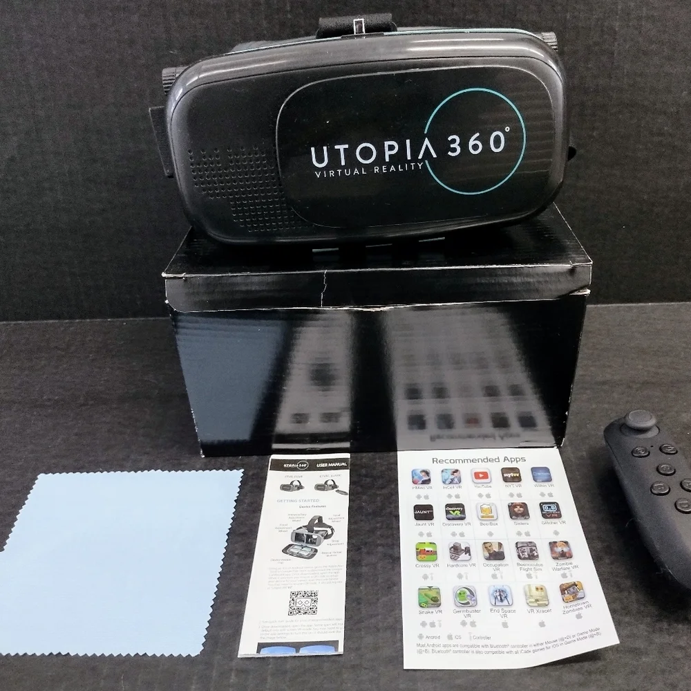 ReTrak Utopia 360 VR 3D Headset Bluetooth Controller Smartphone VR. Used Once.